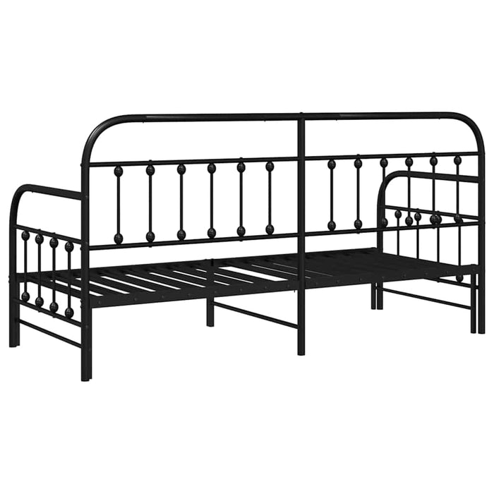 Cadru de pat de zi cu headboard Negru 80 x 200 cm Oțel - WALTI WALTI
