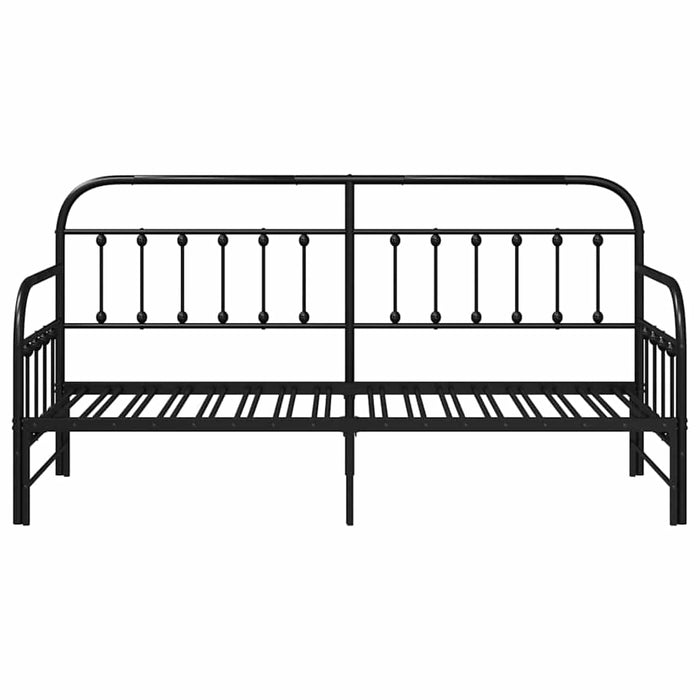 Cadru de pat de zi cu headboard Negru 80 x 200 cm Oțel - WALTI WALTI