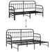 Cadru de pat de zi cu headboard Negru 80 x 200 cm Oțel - WALTI WALTI