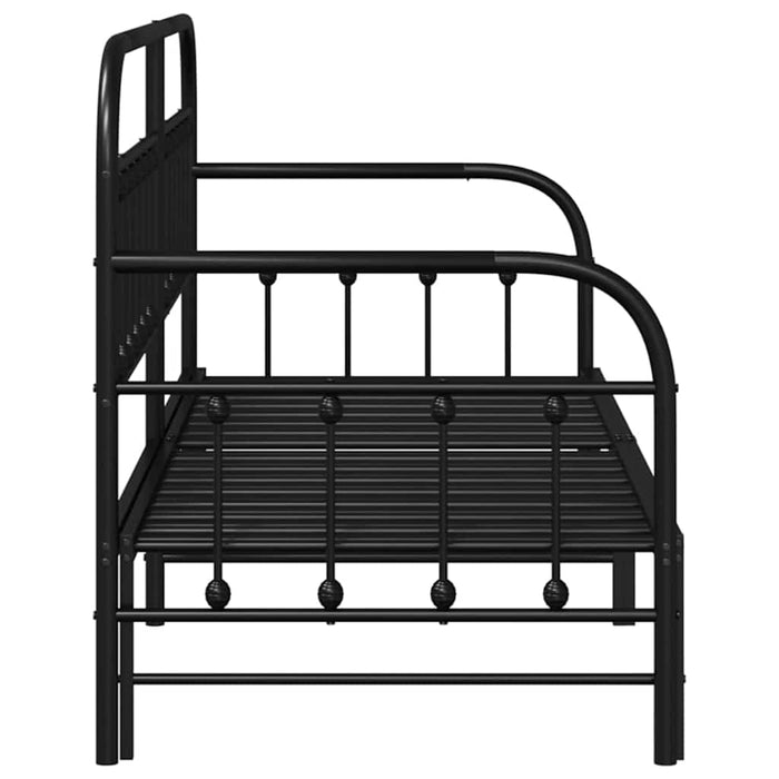 Cadru de pat de zi cu headboard Negru 80 x 200 cm Oțel - WALTI WALTI