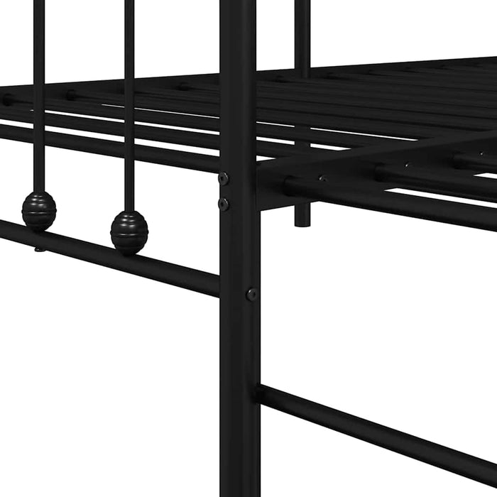 Cadru de pat de zi cu headboard Negru 90 x 200 cm Oțel - WALTI WALTI