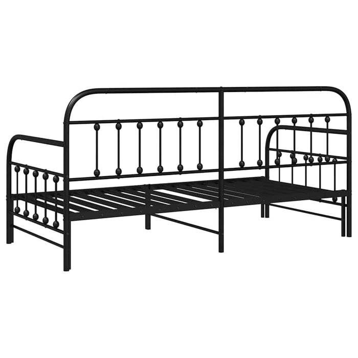 Cadru de pat de zi cu headboard Negru 90 x 200 cm Oțel - WALTI WALTI