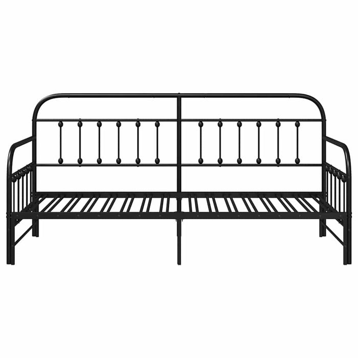 Cadru de pat de zi Negru 100 x 200 cm Oțel vopsit electrostatic - WALTI WALTI