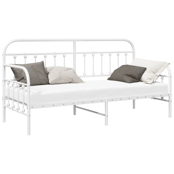 Cadru de pat de zi Alb 75 x 190 cm Oțel vopsit electrostatic - WALTI WALTI