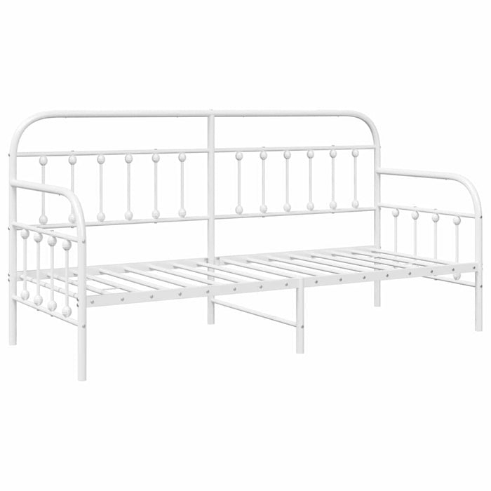 Cadru de pat de zi Alb 75 x 190 cm Oțel vopsit electrostatic - WALTI WALTI
