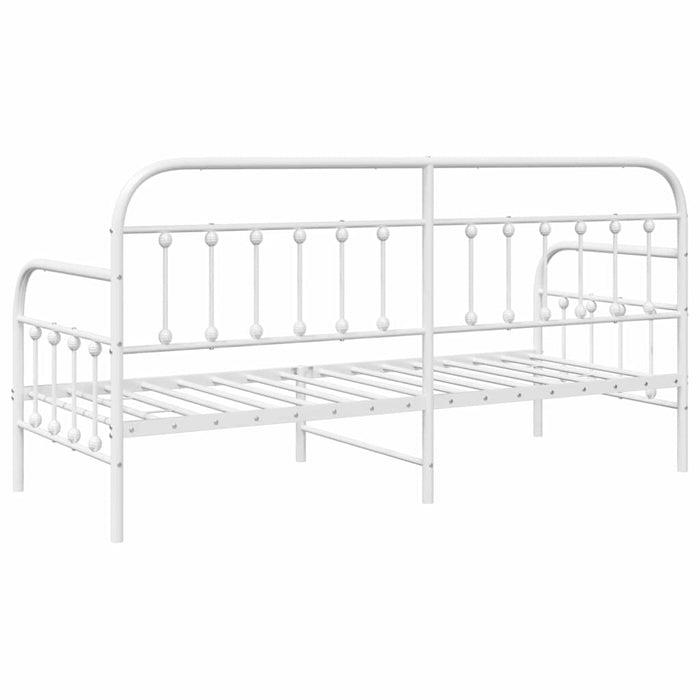 Cadru de pat de zi Alb 75 x 190 cm Oțel vopsit electrostatic - WALTI WALTI