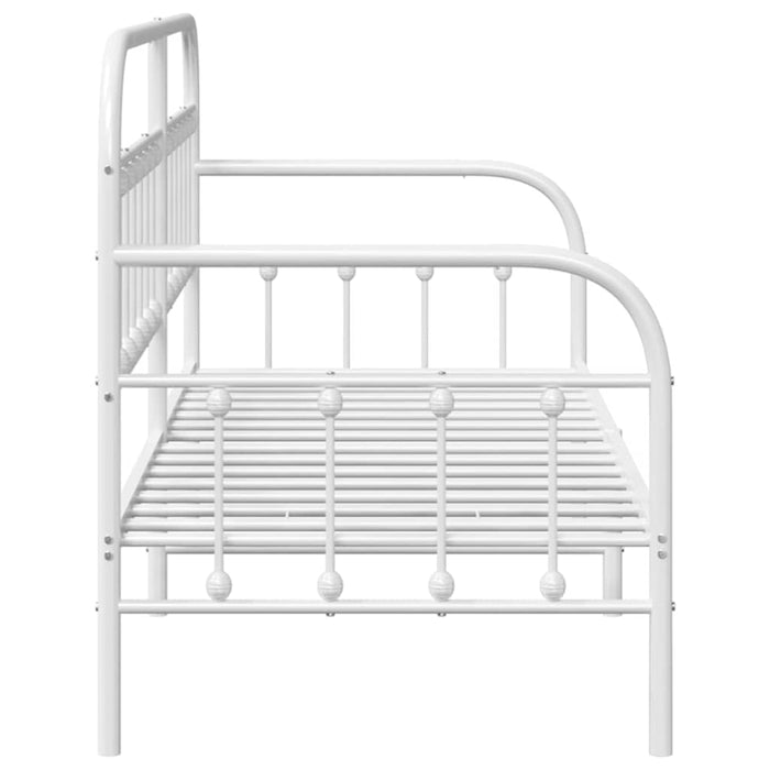 Cadru de pat de zi Alb 75 x 190 cm Oțel vopsit electrostatic - WALTI WALTI
