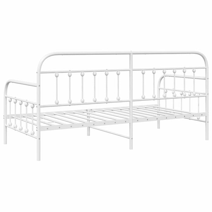 Cadru de pat de zi cu headboard Alb 90 x 200 cm Oțel - WALTI WALTI