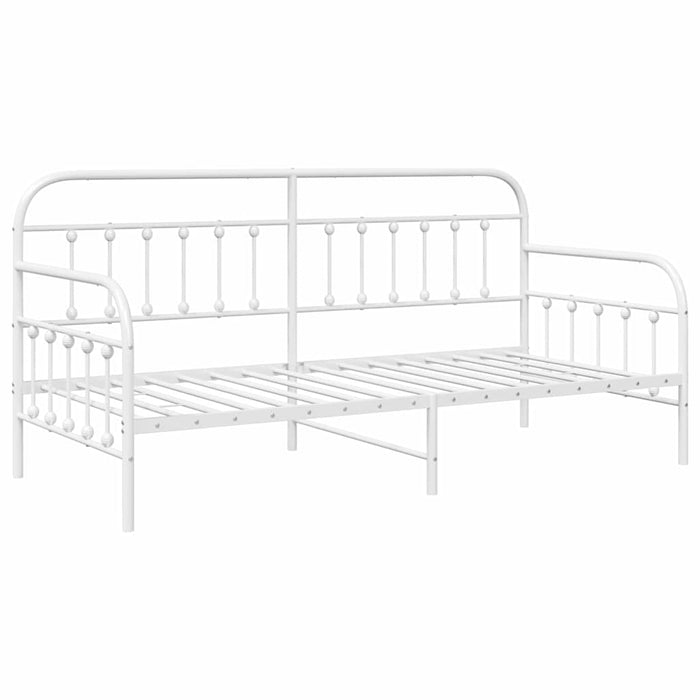 Cadru de pat de zi cu headboard Alb 100 x 200 cm Oțel - WALTI WALTI