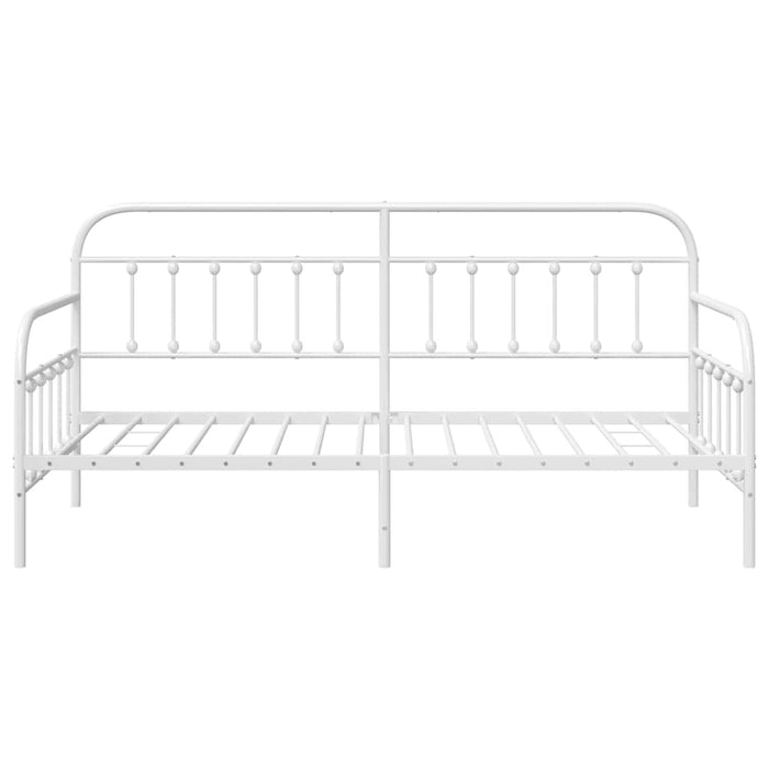 Cadru de pat de zi cu headboard Alb 100 x 200 cm Oțel - WALTI WALTI