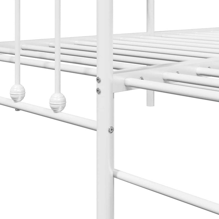 Cadru de pat de zi cu headboard Alb 75 x 190 cm Oțel - WALTI WALTI