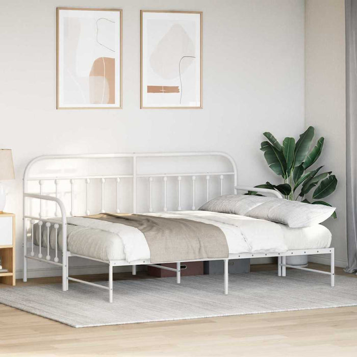 Cadru de pat de zi cu headboard Alb 75 x 190 cm Oțel - WALTI WALTI