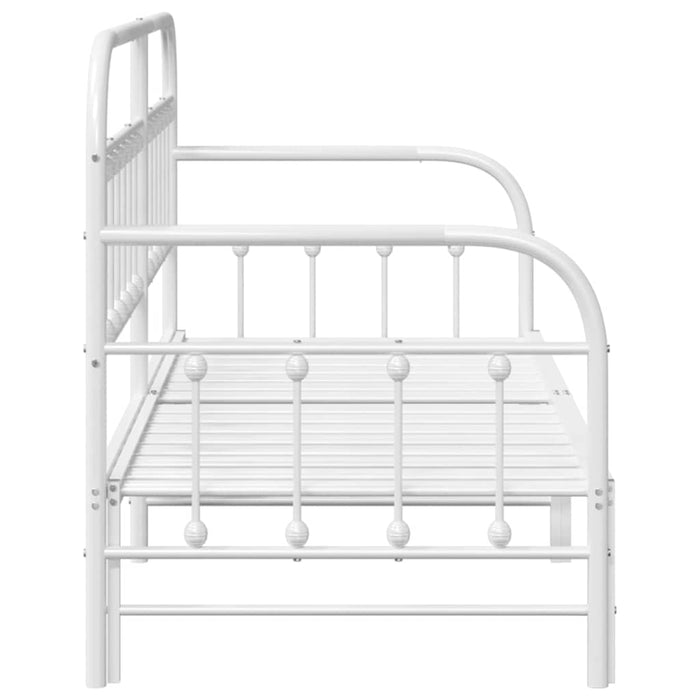 Cadru de pat de zi cu headboard Alb 75 x 190 cm Oțel - WALTI WALTI
