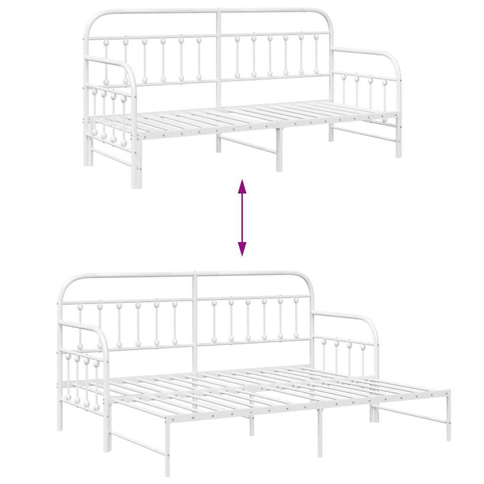Cadru de pat de zi cu headboard Alb 80 x 200 cm Oțel - WALTI WALTI
