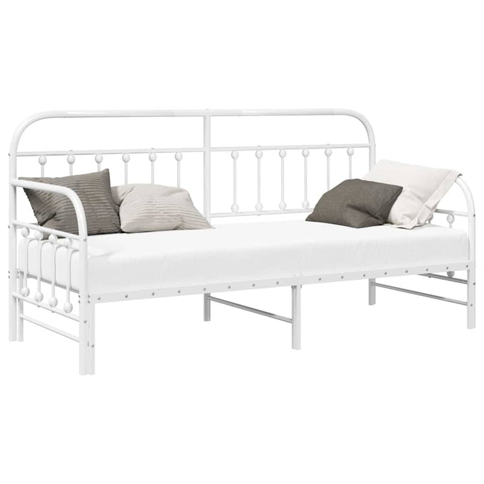 Cadru de pat de zi cu headboard Alb 80 x 200 cm Oțel - WALTI WALTI