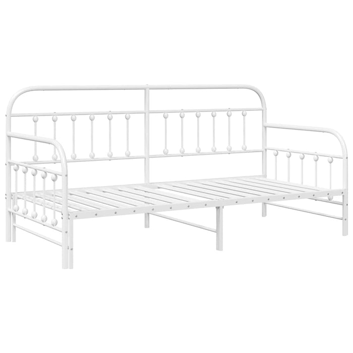 Cadru de pat de zi cu headboard Alb 90 x 190 cm Oțel - WALTI WALTI