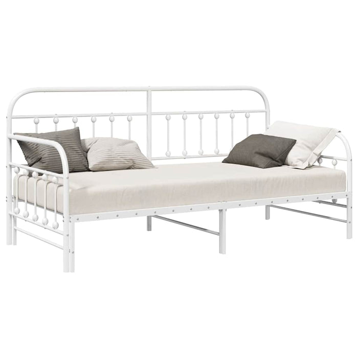Cadru de pat de zi cu headboard Alb 90 x 190 cm Oțel - WALTI WALTI
