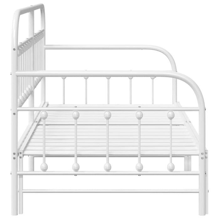Cadru de pat de zi cu headboard Alb 100 x 190 cm Oțel - WALTI WALTI