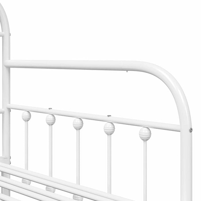 Cadru de pat de zi cu headboard Alb 107 x 203 cm Oțel - WALTI WALTI
