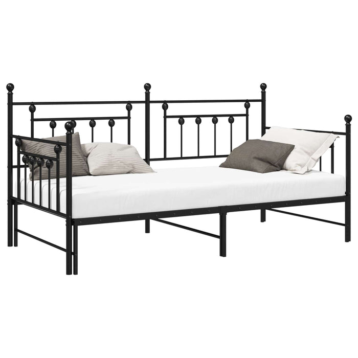 Cadru de pat de zi Negru 107 x 203 cm Oțel - WALTI WALTI