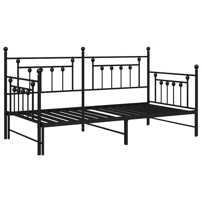 Cadru de pat de zi Negru 107 x 203 cm Oțel - WALTI WALTI