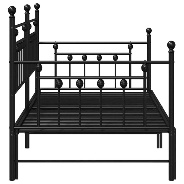 Cadru de pat de zi Negru 107 x 203 cm Oțel - WALTI WALTI