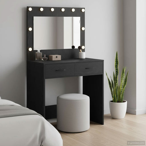Birou de Toaletă Stejar negru 78,5 x 41 x 135 cm Lemn compozit - WALTI WALTI