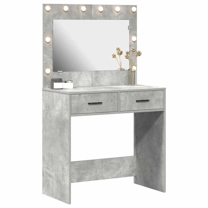 Birou de Toaletă Gri beton 78,5 x 41 x 135 cm Lemn compozit - WALTI WALTI