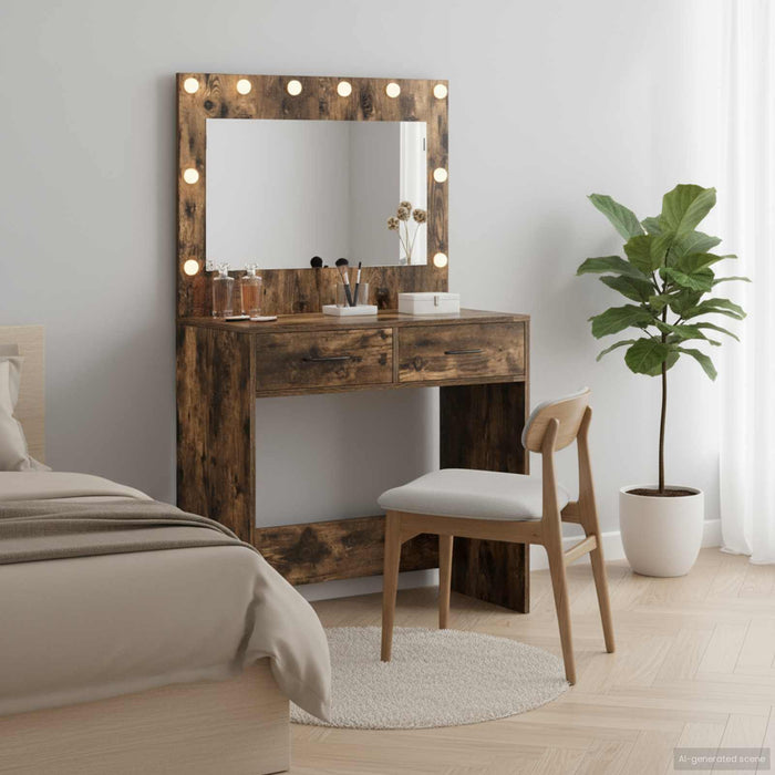Birou de Toaletă cu sertar Stejar fumuriu 78,5 x 41 x 135 cm - WALTI WALTI