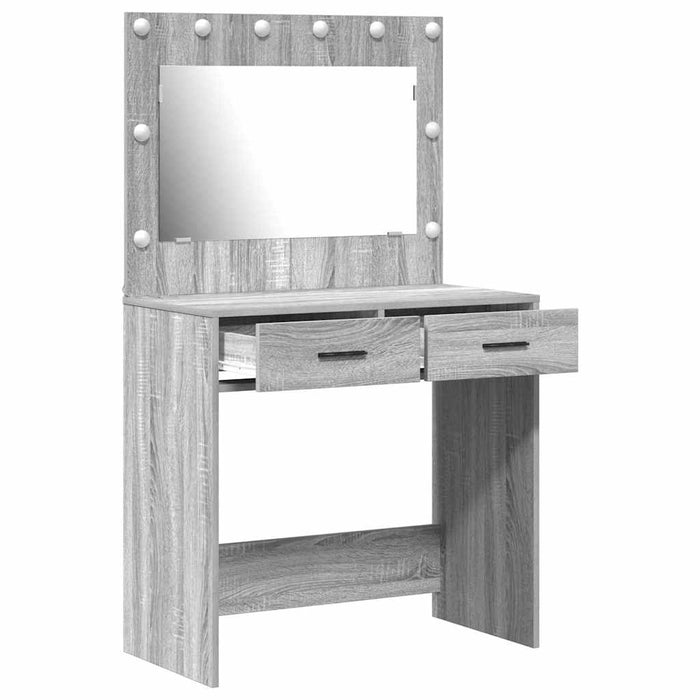 Birou de Toaletă sonoma gri 78,5 x 41 x 135 cm Lemn compozit - WALTI WALTI