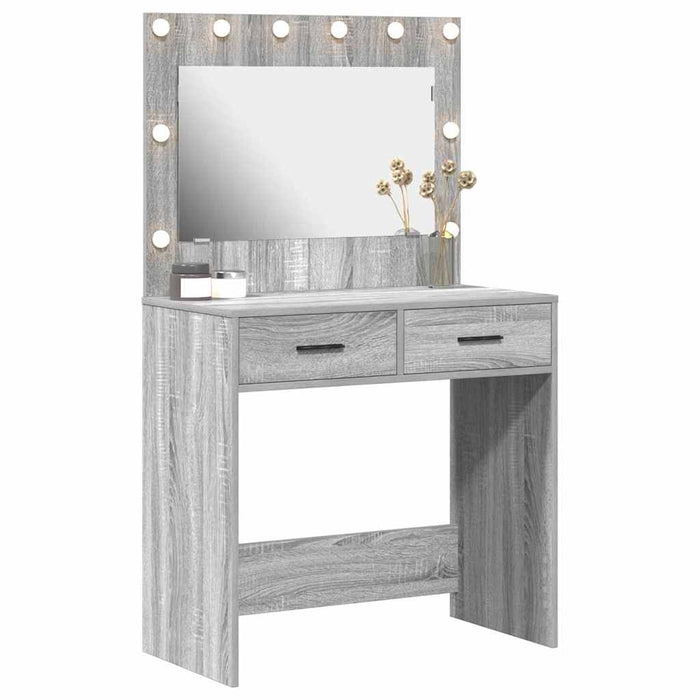 Birou de Toaletă sonoma gri 78,5 x 41 x 135 cm Lemn compozit - WALTI WALTI