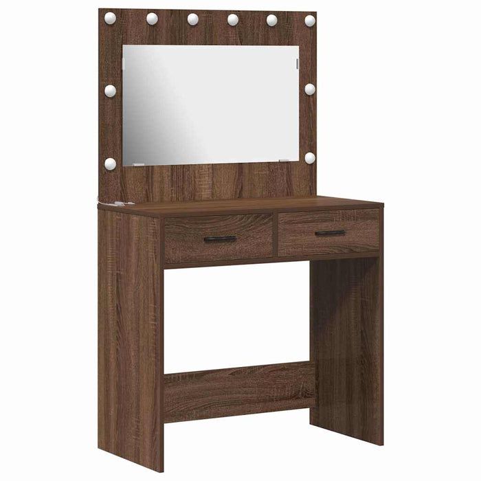 Birou de Toaletă Stejar brun 78,5 x 41 x 135 cm Lemn compozit - WALTI WALTI