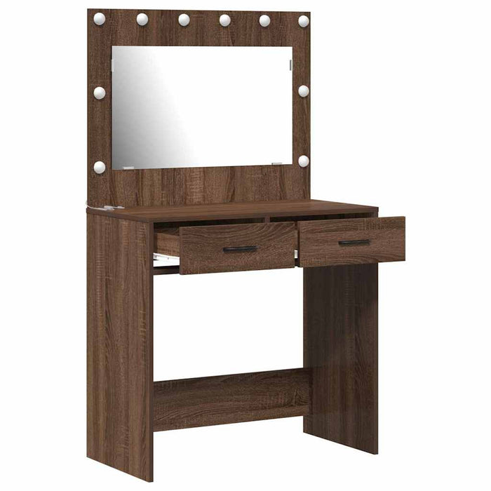 Birou de Toaletă Stejar brun 78,5 x 41 x 135 cm Lemn compozit - WALTI WALTI