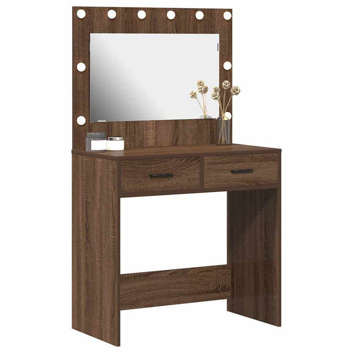 Birou de Toaletă Stejar brun 78,5 x 41 x 135 cm Lemn compozit - WALTI WALTI