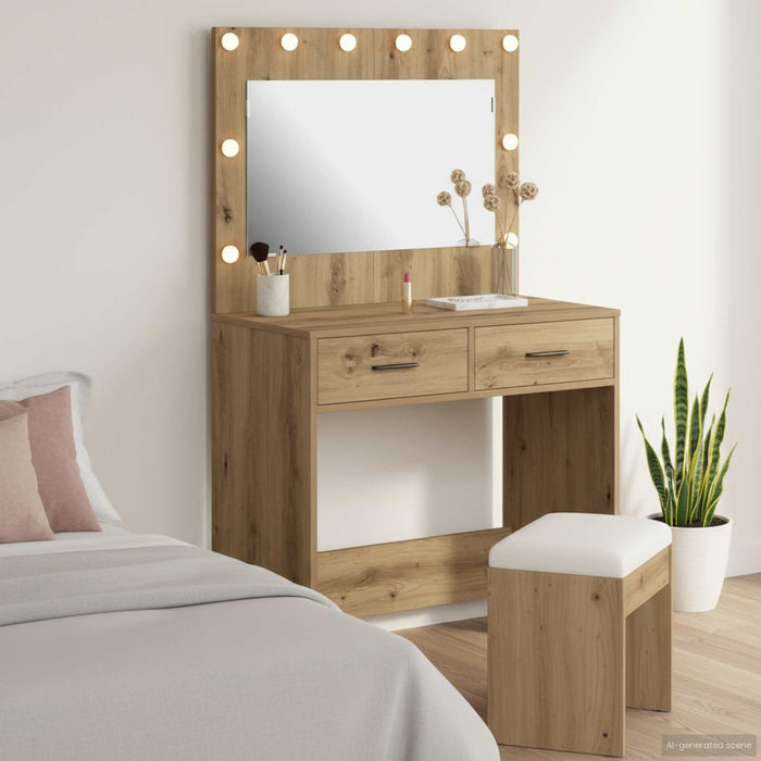 Birou de Toaletă cu sertar stejar artizanal 78,5 x 41 x 135 cm - WALTI WALTI