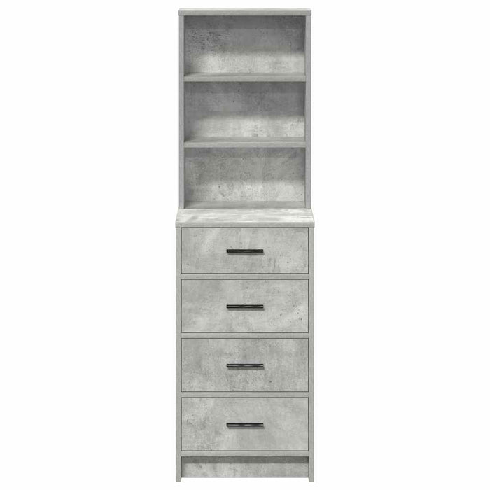 Bufet cu sertar Gri beton 40 x 41 x 135 cm Lemn compozit - WALTI WALTI