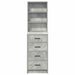 Bufet cu sertar Gri beton 40 x 41 x 135 cm Lemn compozit - WALTI WALTI