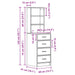 Bufet cu sertar Stejar afumat 40 x 41 x 135 cm Lemn compozit - WALTI WALTI