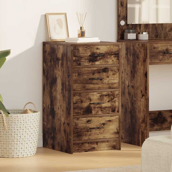 Bufet cu sertar Stejar afumat 40 x 41 x 75 cm Lemn compozit - WALTI WALTI