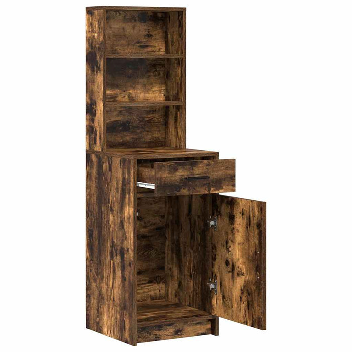 Bufet cu sertar Stejar fumuriu 40 x 40,5 x 135 cm Lemn compozit - WALTI WALTI