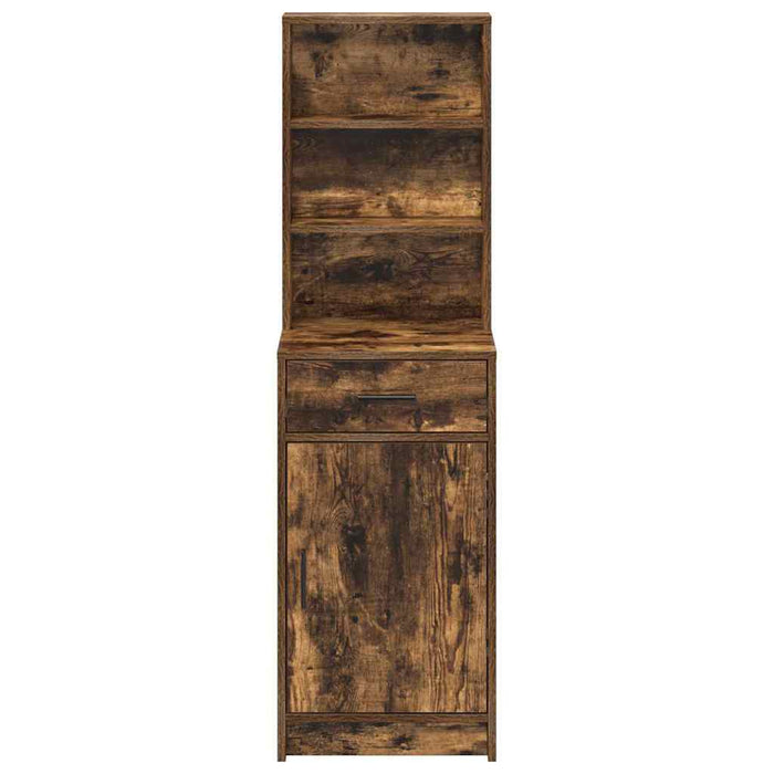Bufet cu sertar Stejar fumuriu 40 x 40,5 x 135 cm Lemn compozit - WALTI WALTI