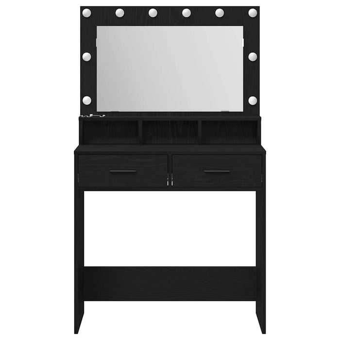 Masă de Machiaj Stejar Negru 79 x 41 x 135 cm Lemn compozit - WALTI WALTI
