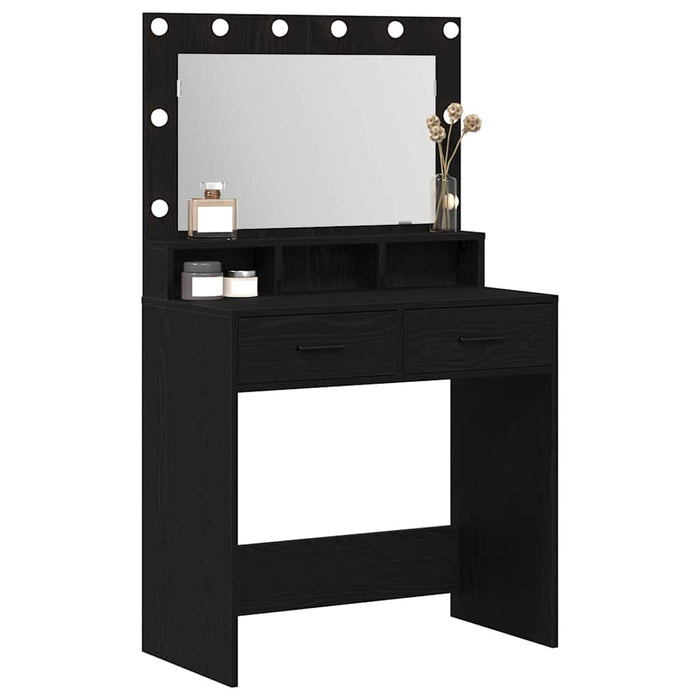 Masă de Machiaj Stejar Negru 79 x 41 x 135 cm Lemn compozit - WALTI WALTI