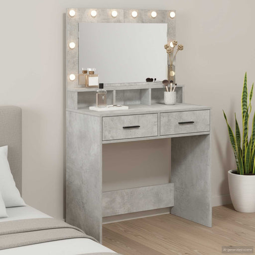 Masă de Machiaj Gri din beton 79 x 41 x 135 cm Lemn compozit - WALTI WALTI
