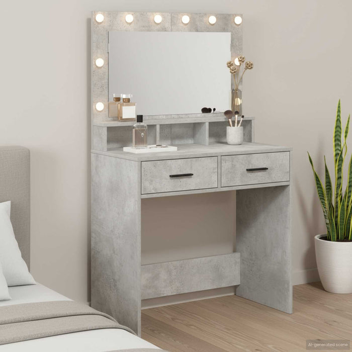 Masă de Machiaj Gri din beton 79 x 41 x 135 cm Lemn compozit - WALTI WALTI