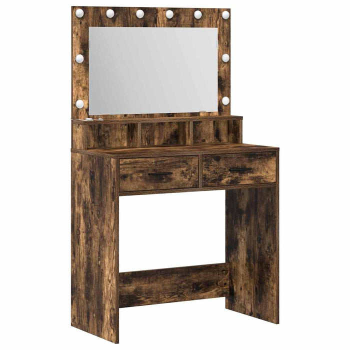 Masă de Machiaj Stejar fumuriu 79 x 41 x 135 cm Lemn compozit - WALTI WALTI
