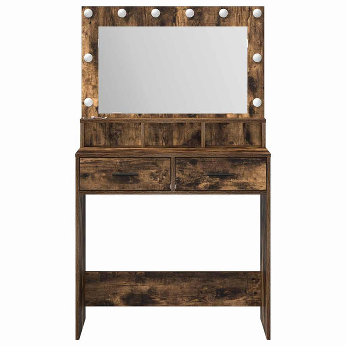 Masă de Machiaj Stejar fumuriu 79 x 41 x 135 cm Lemn compozit - WALTI WALTI