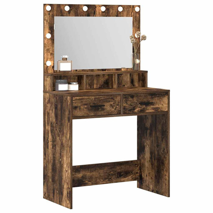 Masă de Machiaj Stejar fumuriu 79 x 41 x 135 cm Lemn compozit - WALTI WALTI