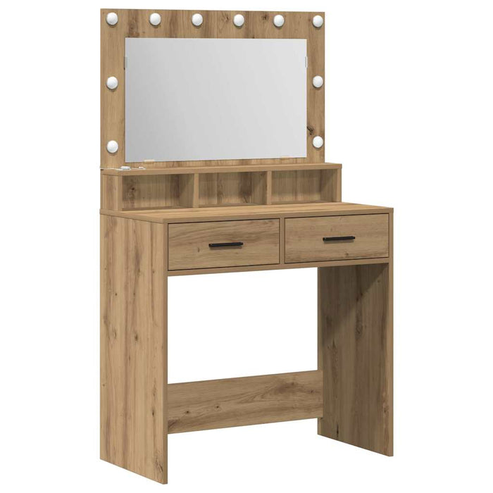 Masă de Machiaj Stejar Artizanal 79 x 41 x 135 cm Lemn compozit - WALTI WALTI