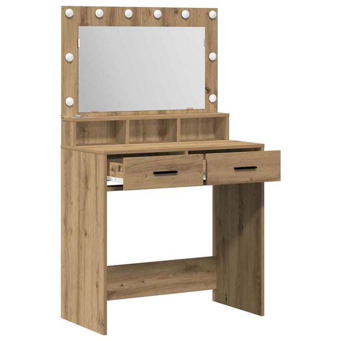Masă de Machiaj Stejar Artizanal 79 x 41 x 135 cm Lemn compozit - WALTI WALTI